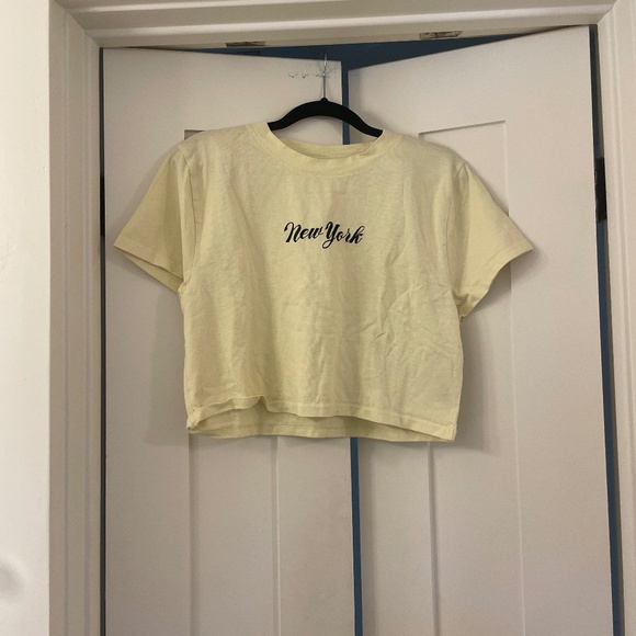 Top Shop "New York" Cropped Tee - Picture 1 of 3